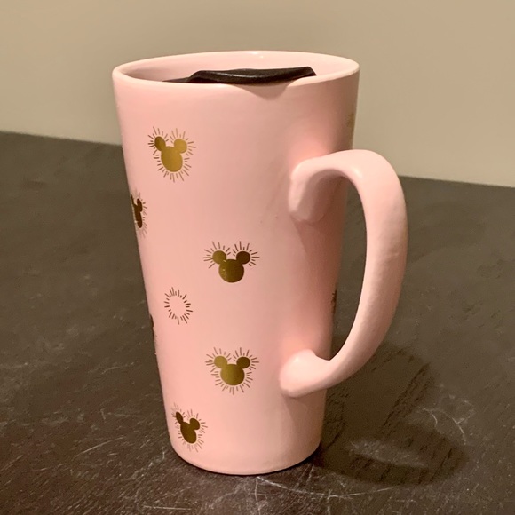 Disney Pink & Gold Mickey Heads Ceramic Travel Mug - Picture 7 of 10